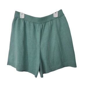 J. Crew Knit Lounge Shorts Teal XS Cotton Cashmere Blend Elastic Waist
